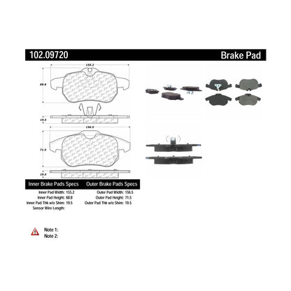 Centric Parts Disc Brake Pad Set with Semi-Metallic compounds 102.09720