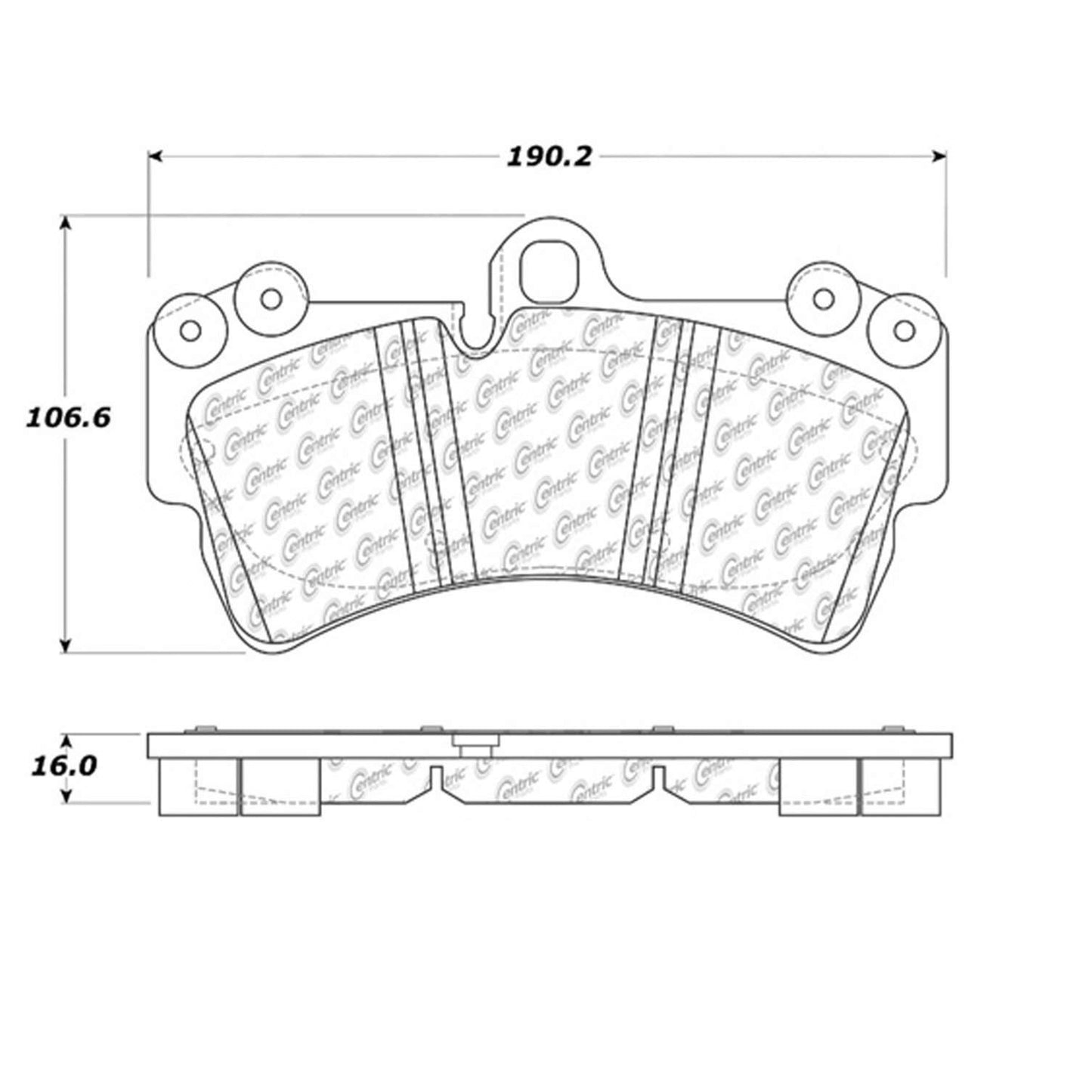 Centric Parts Disc Brake Pad Set Semi-Metallic with Noise Reduction 102.09770