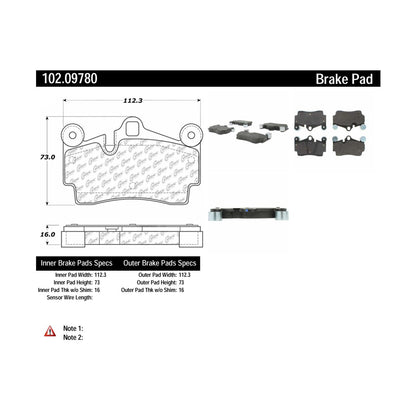 Centric Parts Disc Brake Pad Set with Semi-Metallic compounds 102.09780