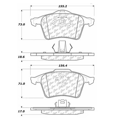 Centric Parts Disc Brake Pad Set Shimmed Semi-Metallic 102.09790