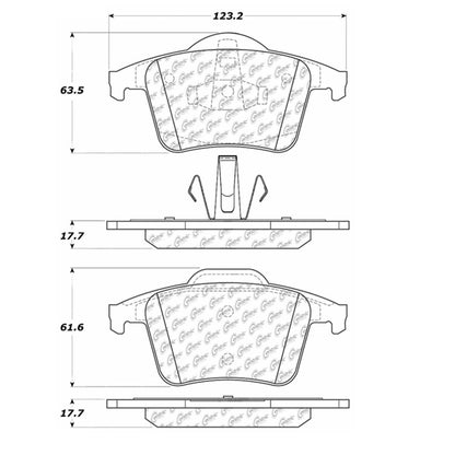 Centric Parts Disc Brake Pad Set Shimmed Semi-Metallic 102.09800