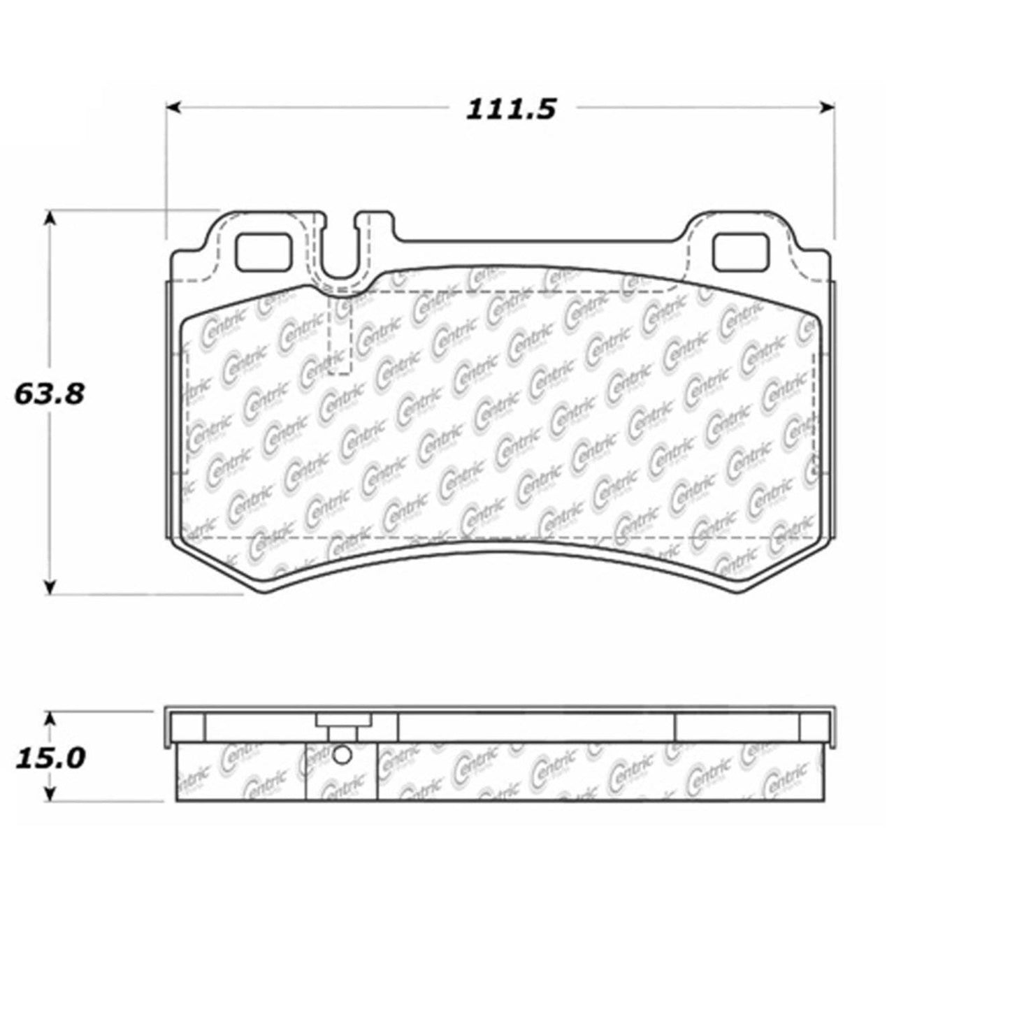 Centric Parts Disc Brake Pad Set with Semi-Metallic compounds 102.09840