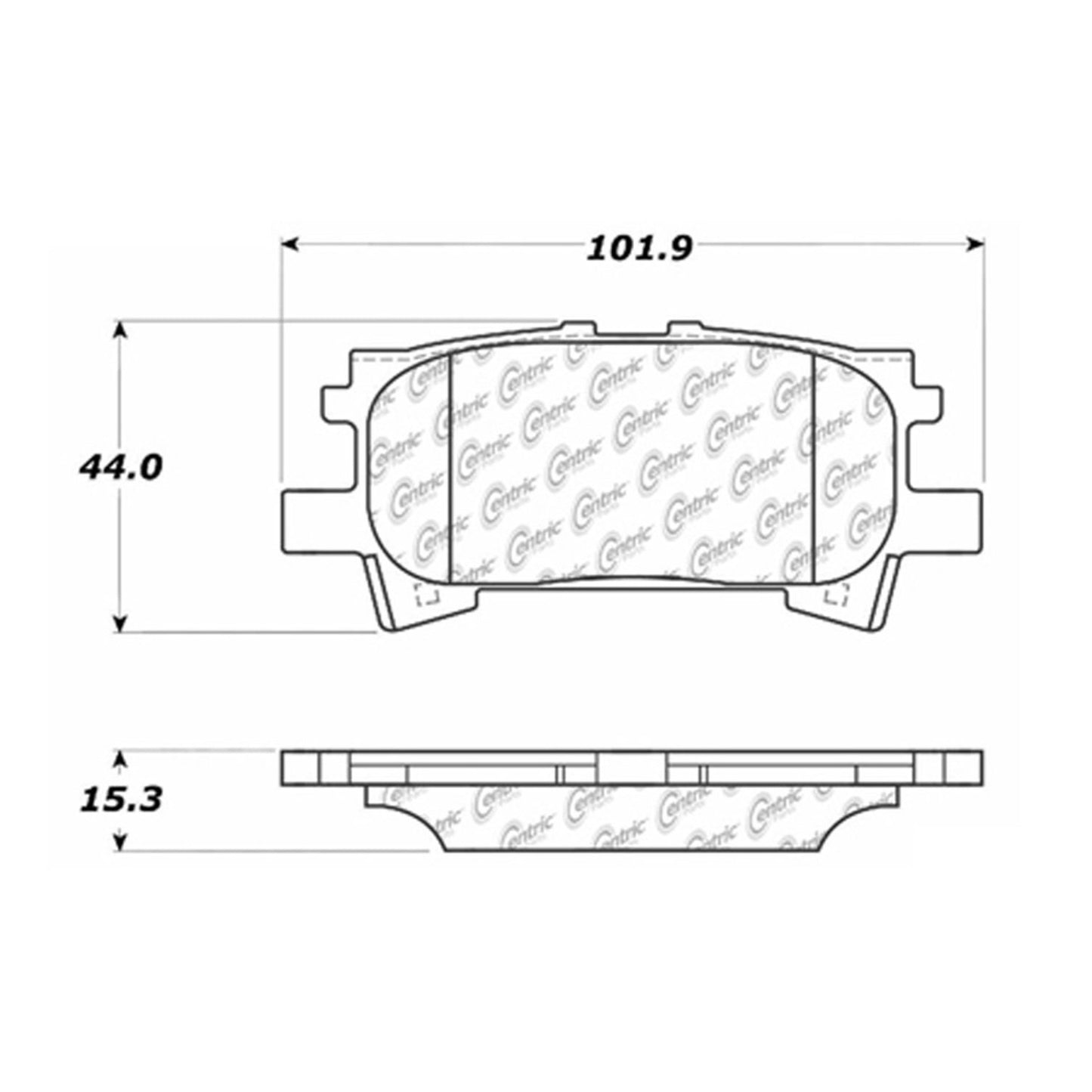 Centric Parts Disc Brake Pad Set Semi-Metallic with Noise Reduction 102.09960