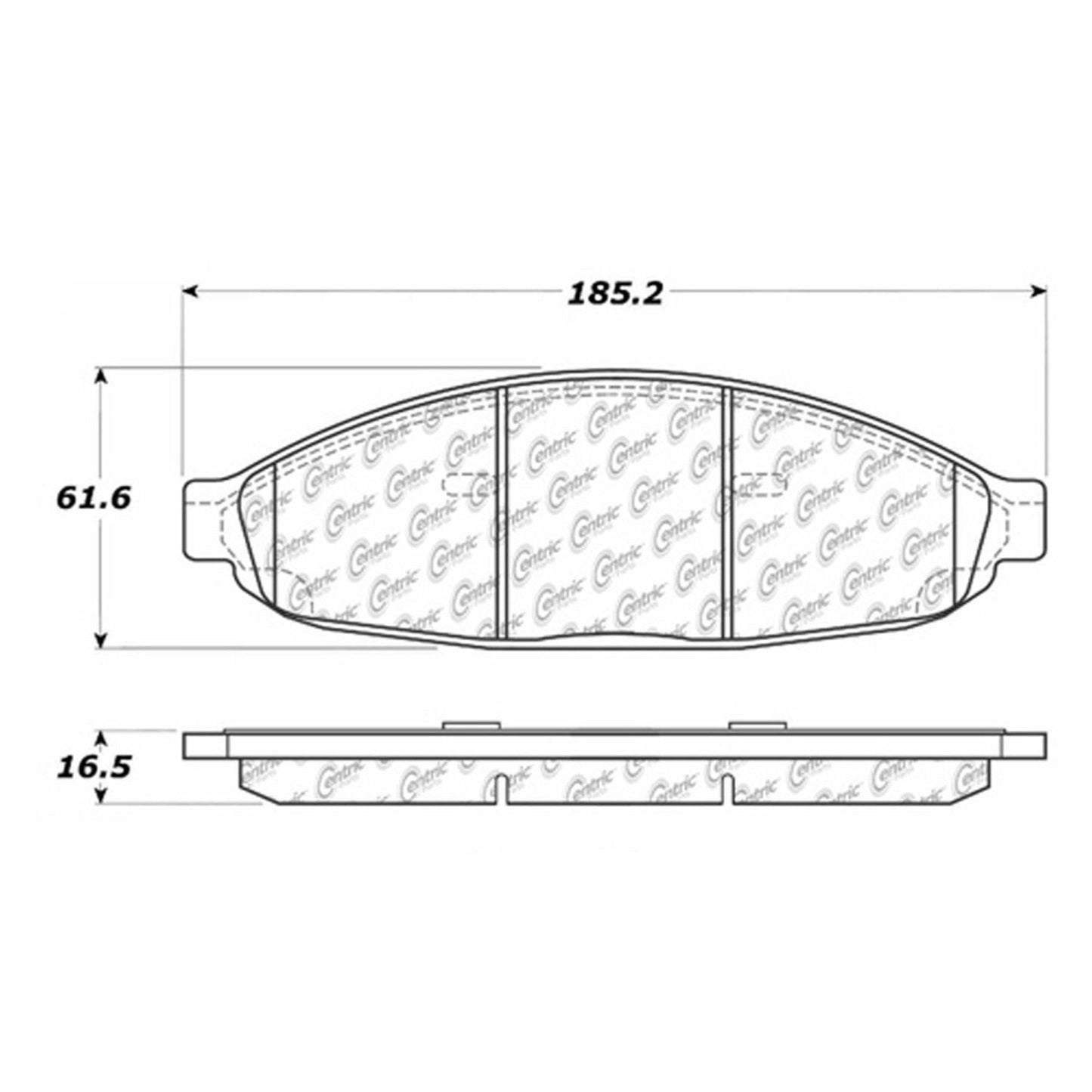 Centric Parts Disc Brake Pad Set Shimmed Semi-Metallic for 100% Asbestos and Copper Free Formula 102.09970