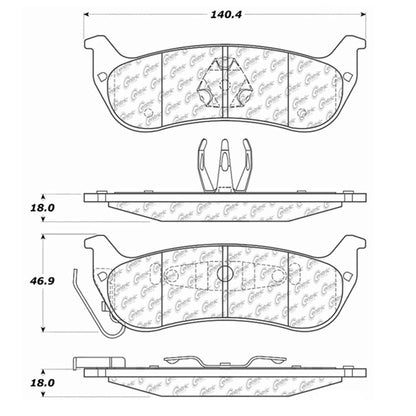 Centric Parts Disc Brake Pad Set Shimmed Semi-Metallic for 100% Asbestos and Copper Free Formula 102.09980