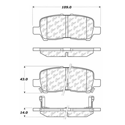 Centric Parts Disc Brake Pad Set Semi-Metallic with Noise Reduction 102.09990
