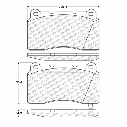 Centric Parts Disc Brake Pad Set Semi-Metallic with Noise Reduction 102.10010