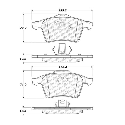 Centric Parts Disc Brake Pad Set with Semi-Metallic compounds 102.10030