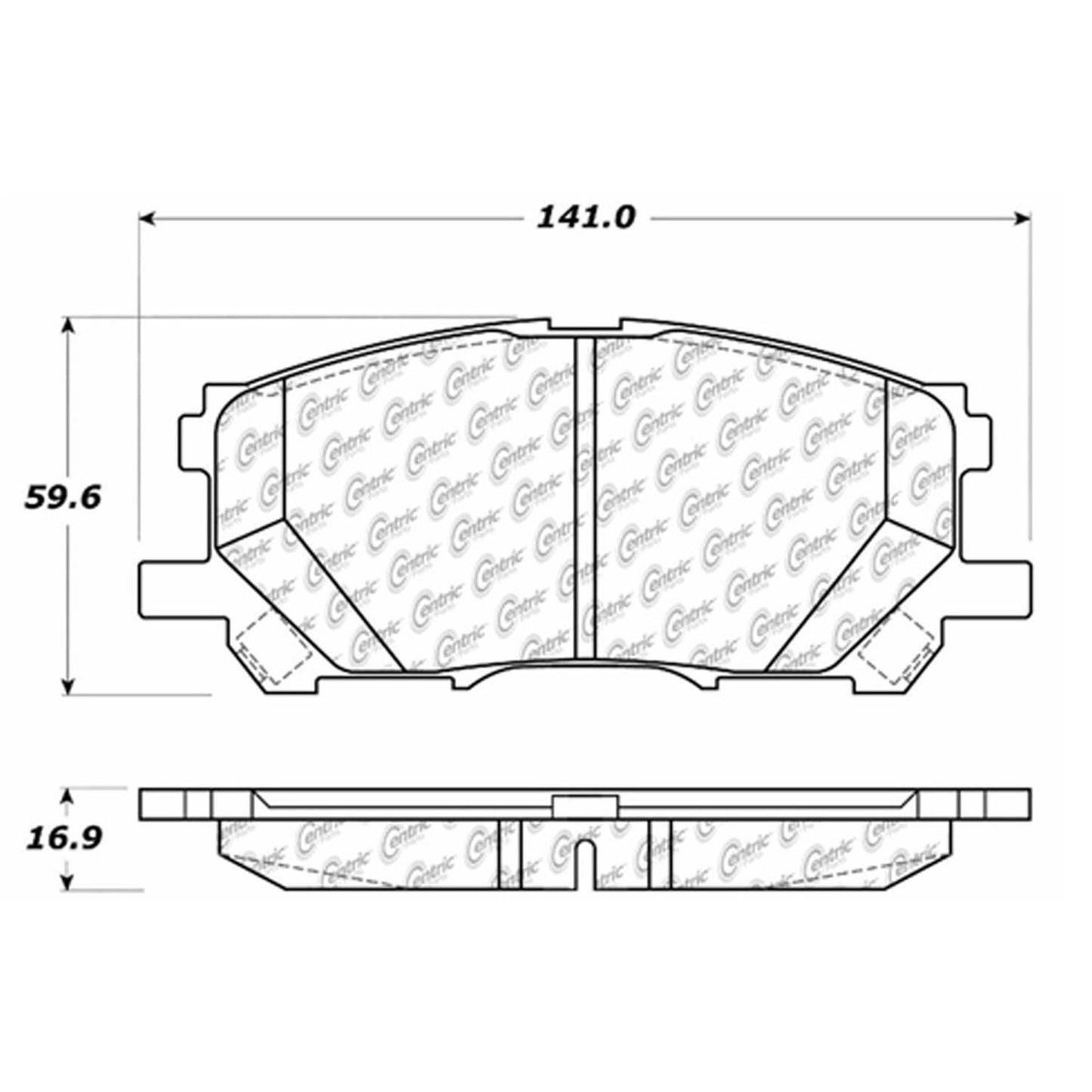 Centric Parts Disc Brake Pad Set with Semi-Metallic compounds 102.10050