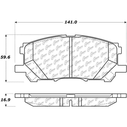 Centric Parts Disc Brake Pad Set with Semi-Metallic compounds 102.10050