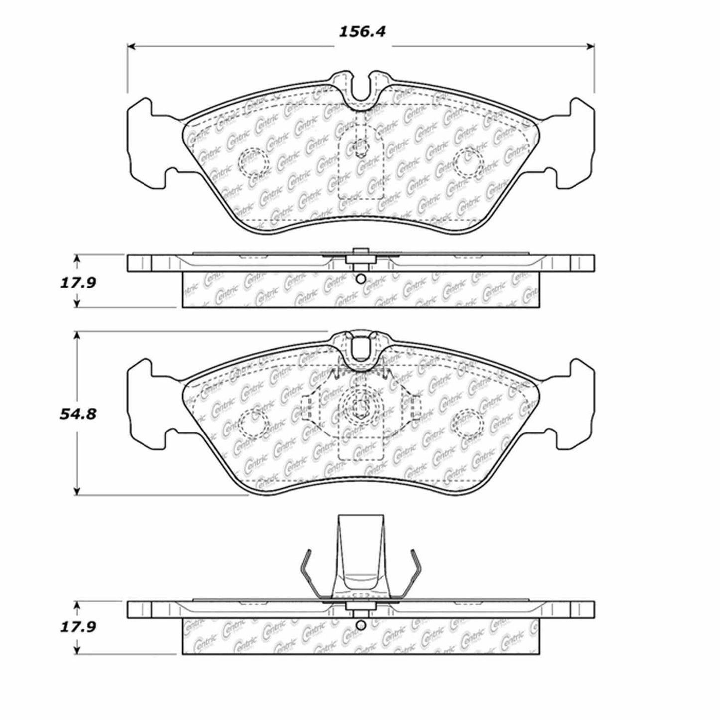 Centric Parts Disc Brake Pad Set with Semi-Metallic compounds 102.10060