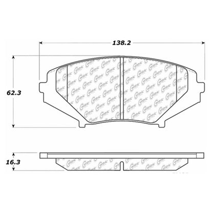 Centric Parts Disc Brake Pad Set with Semi-Metallic compounds 102.10090