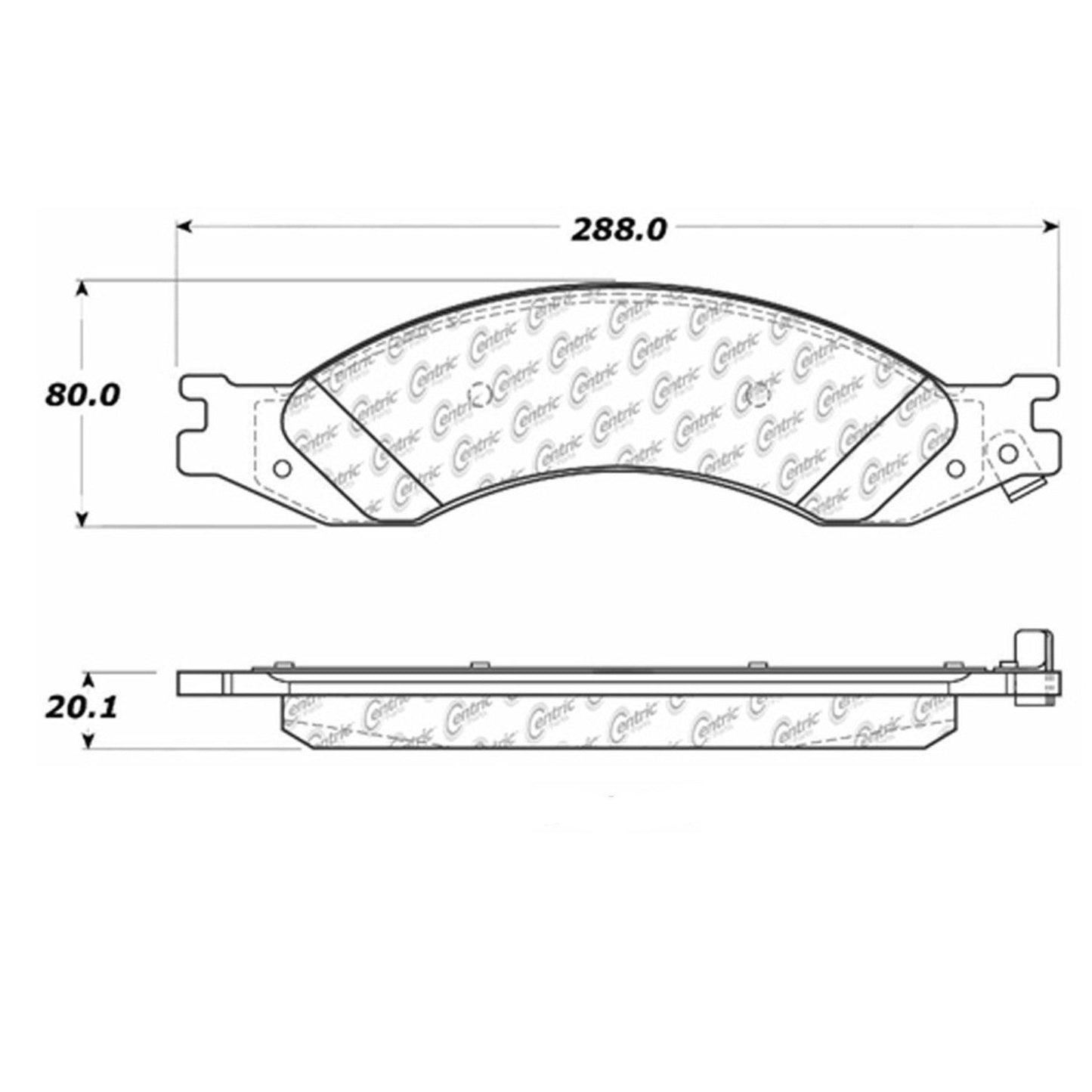 Centric Parts Disc Brake Pad Set Semi-Metallic with Noise Reduction 102.10100