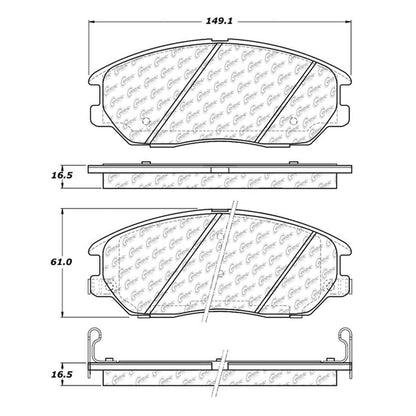 Centric Parts Disc Brake Pad Set with Semi-Metallic compounds 102.10130