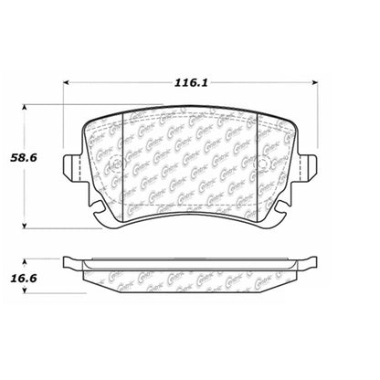 Centric Parts Disc Brake Pad Set Semi-Metallic with Noise Reduction 102.10180