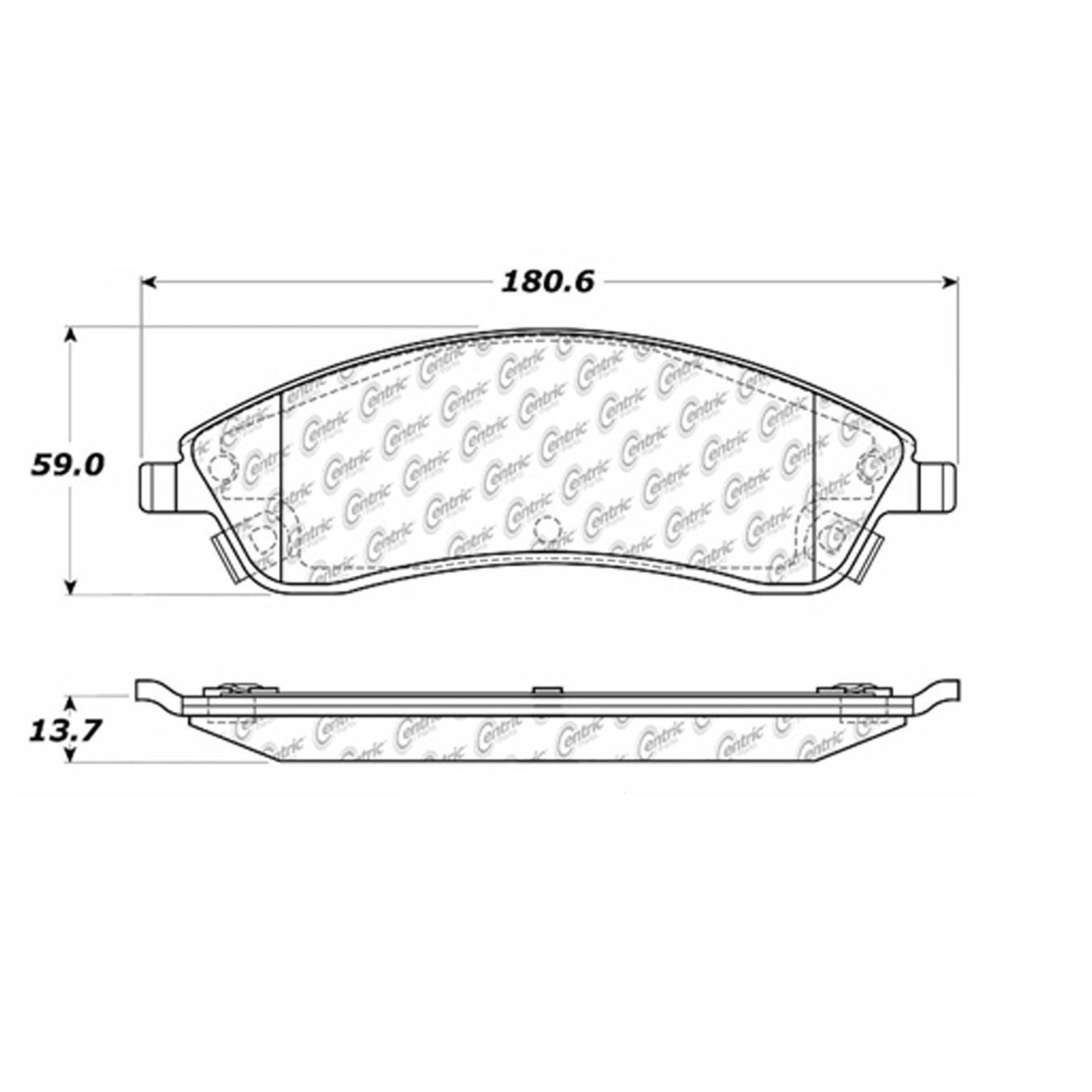 Centric Parts Disc Brake Pad Set with Semi-Metallic compounds 102.10190