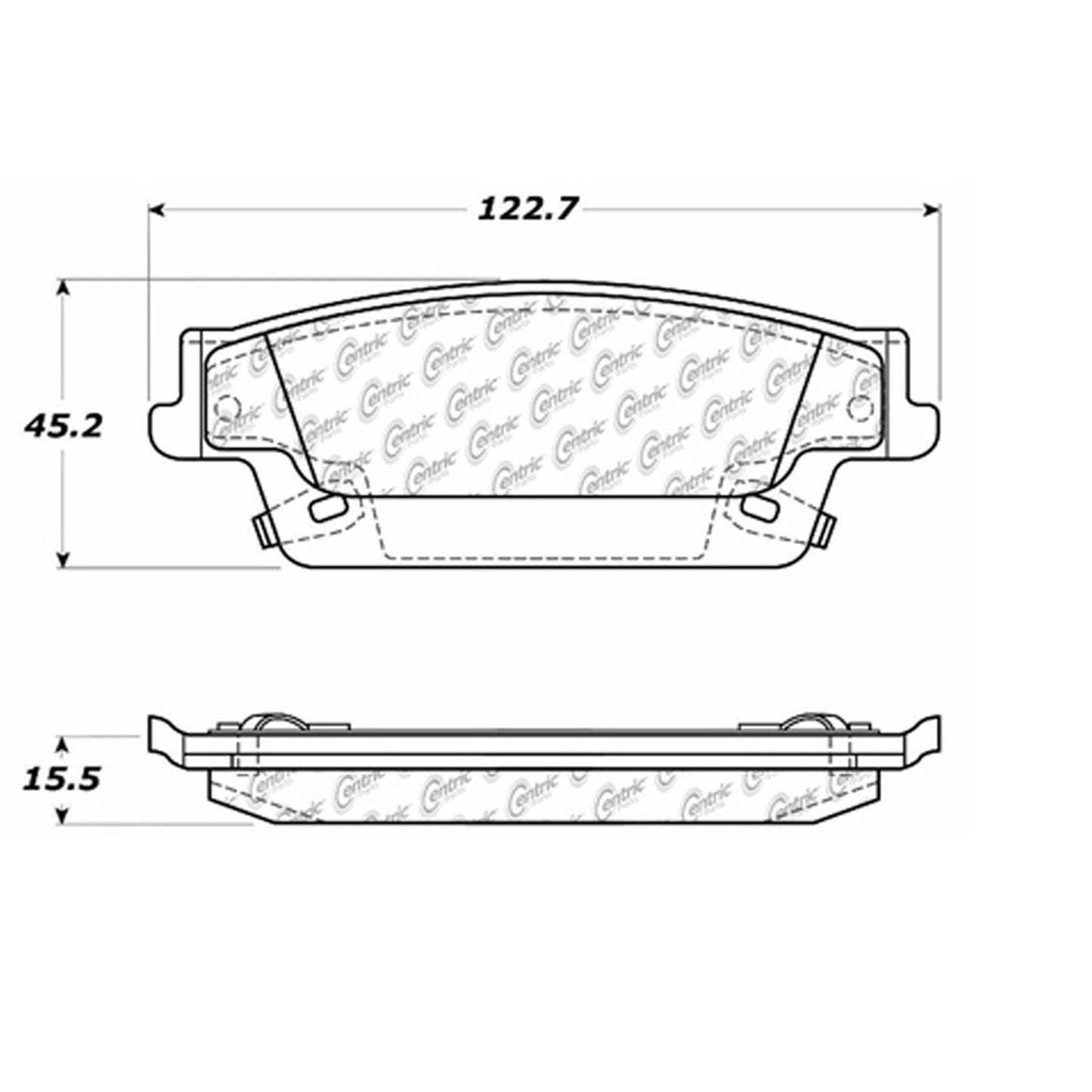 Centric Parts Disc Brake Pad Set with Semi-Metallic compounds 102.10200
