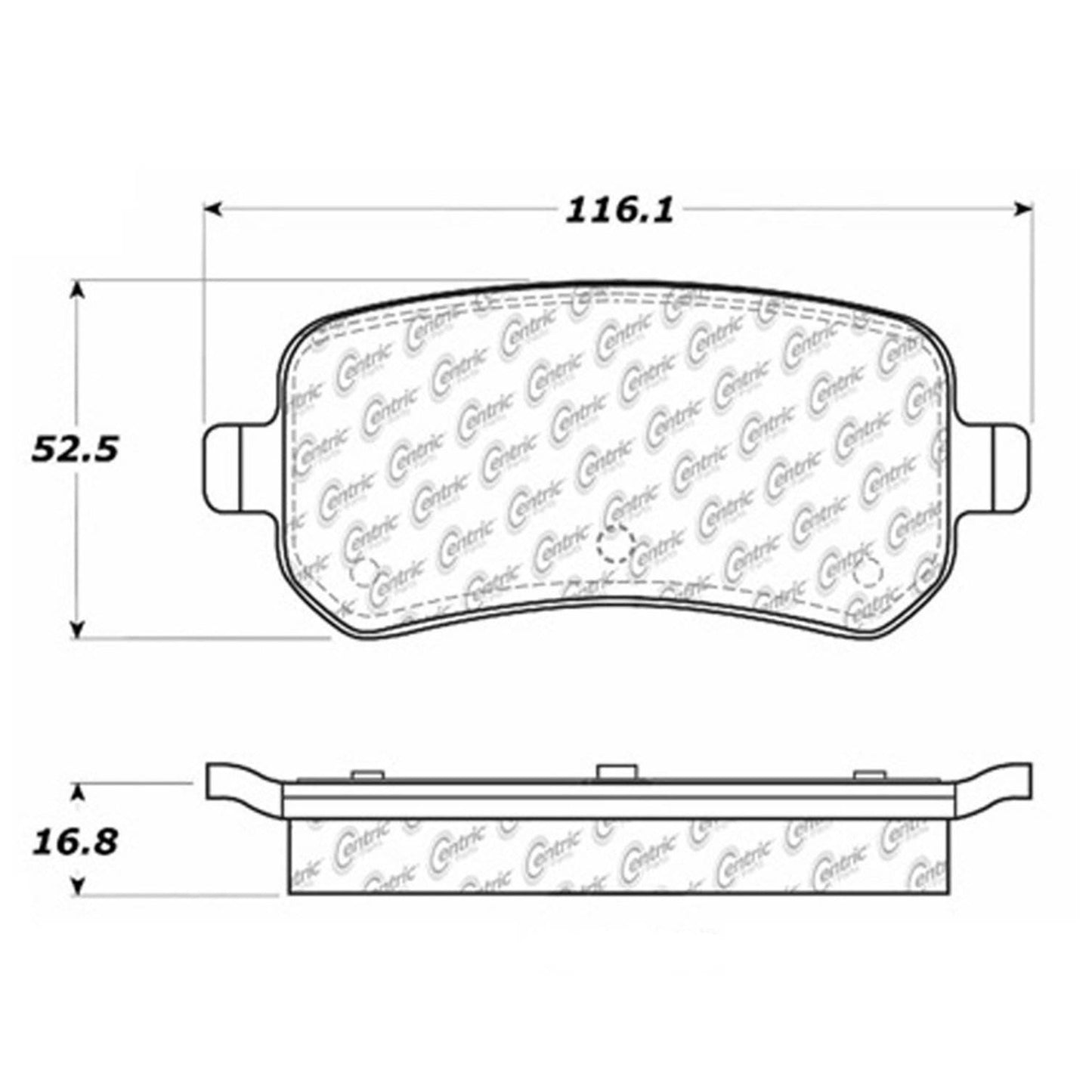 Centric Parts Disc Brake Pad Set with Semi-Metallic compounds for 102.10210