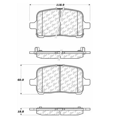Centric Parts Disc Brake Pad Set with Semi-Metallic compounds 102.10280