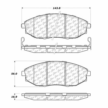 Centric Parts Disc Brake Pad Set with Semi-Metallic compounds 102.10310