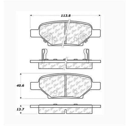 Centric Parts Disc Brake Pad Set with Semi-Metallic compounds 102.10330