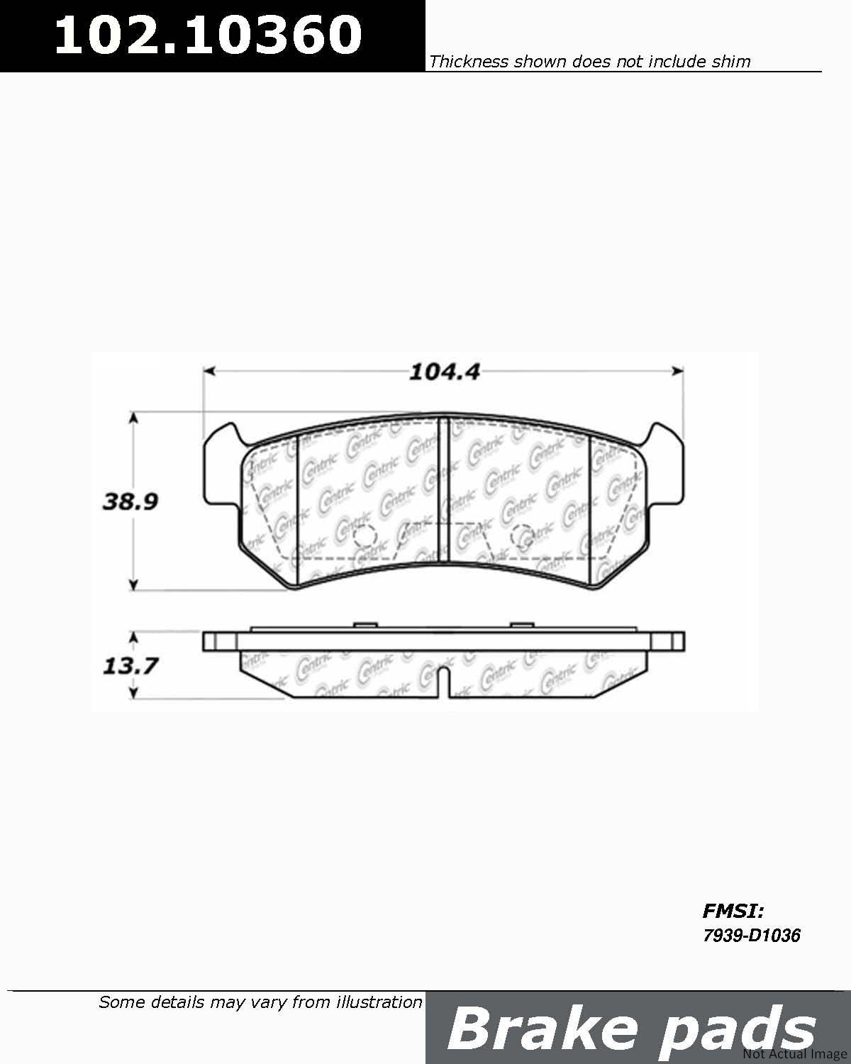 Centric Parts Disc Brake Pad Set 102.10360