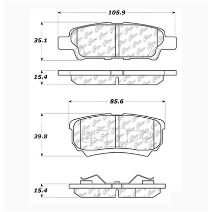 Centric Parts Disc Brake Pad Set with Semi-Metallic compounds 102.10370