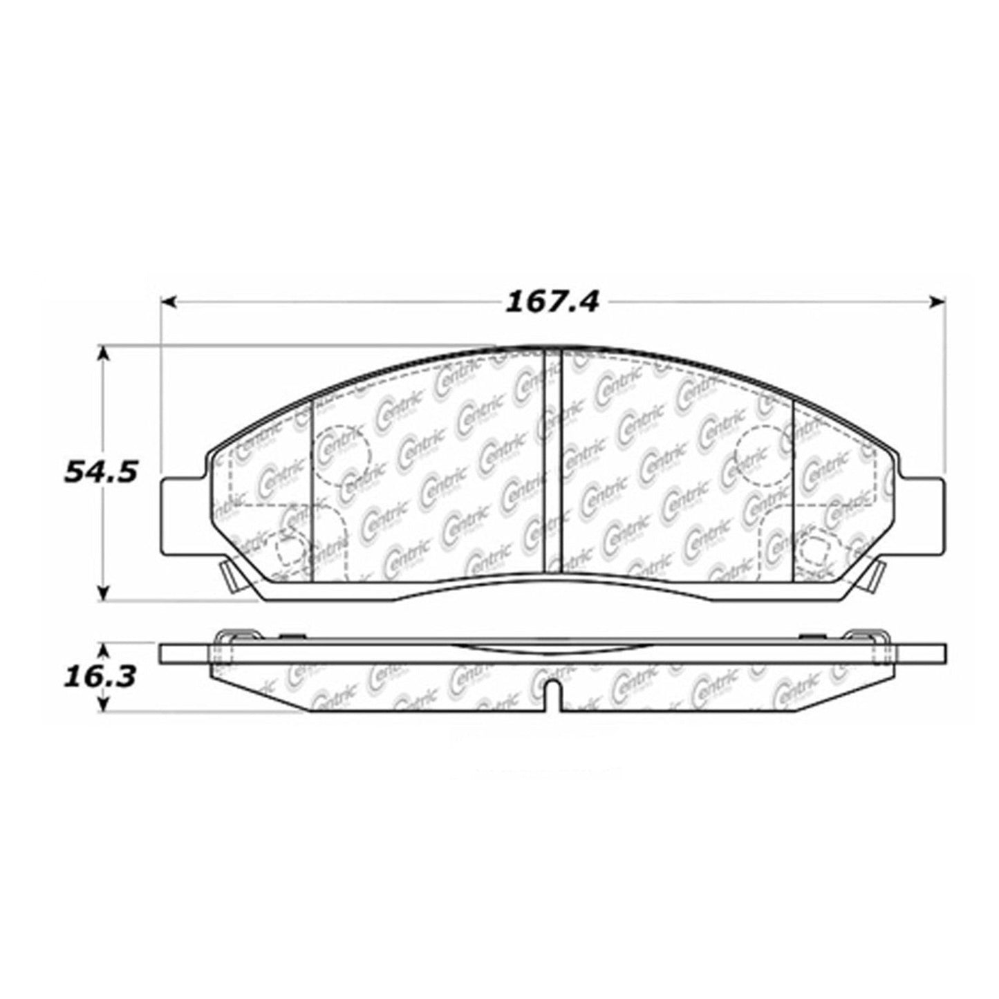 Centric Parts Disc Brake Pad Set with Semi-Metallic compounds 102.10390