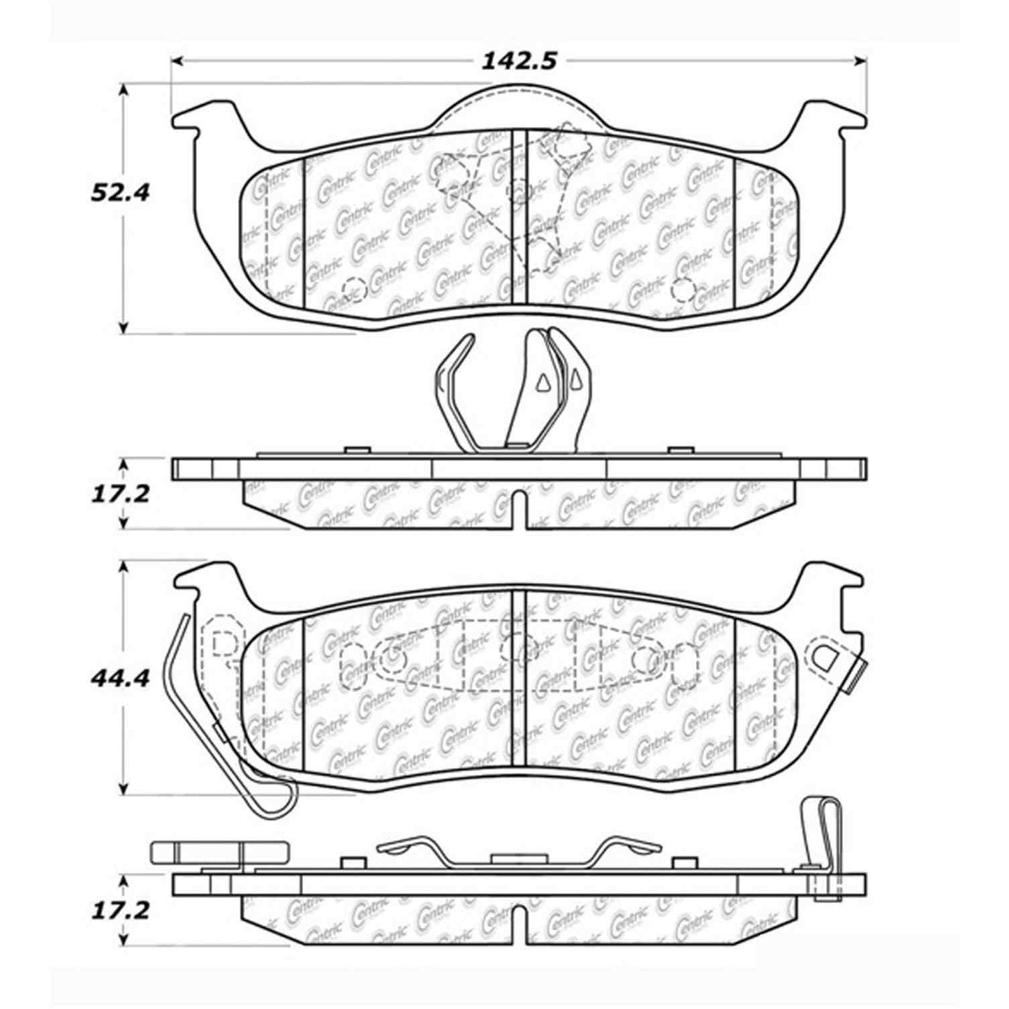 Centric Parts Disc Brake Pad Set Shimmed for Noise Reduction 102.10410