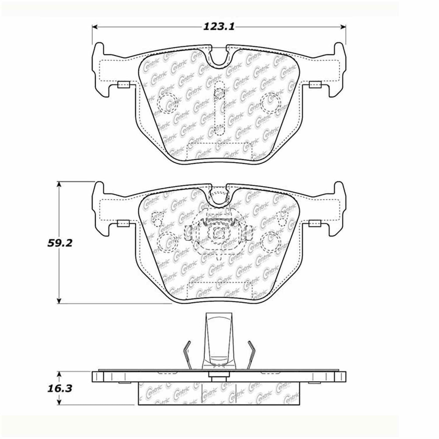 Centric Parts Disc Brake Pad Set Shimmed Semi-Metallic 102.10420