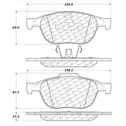 Centric Parts Disc Brake Pad Set with Semi-Metallic compounds 102.10440