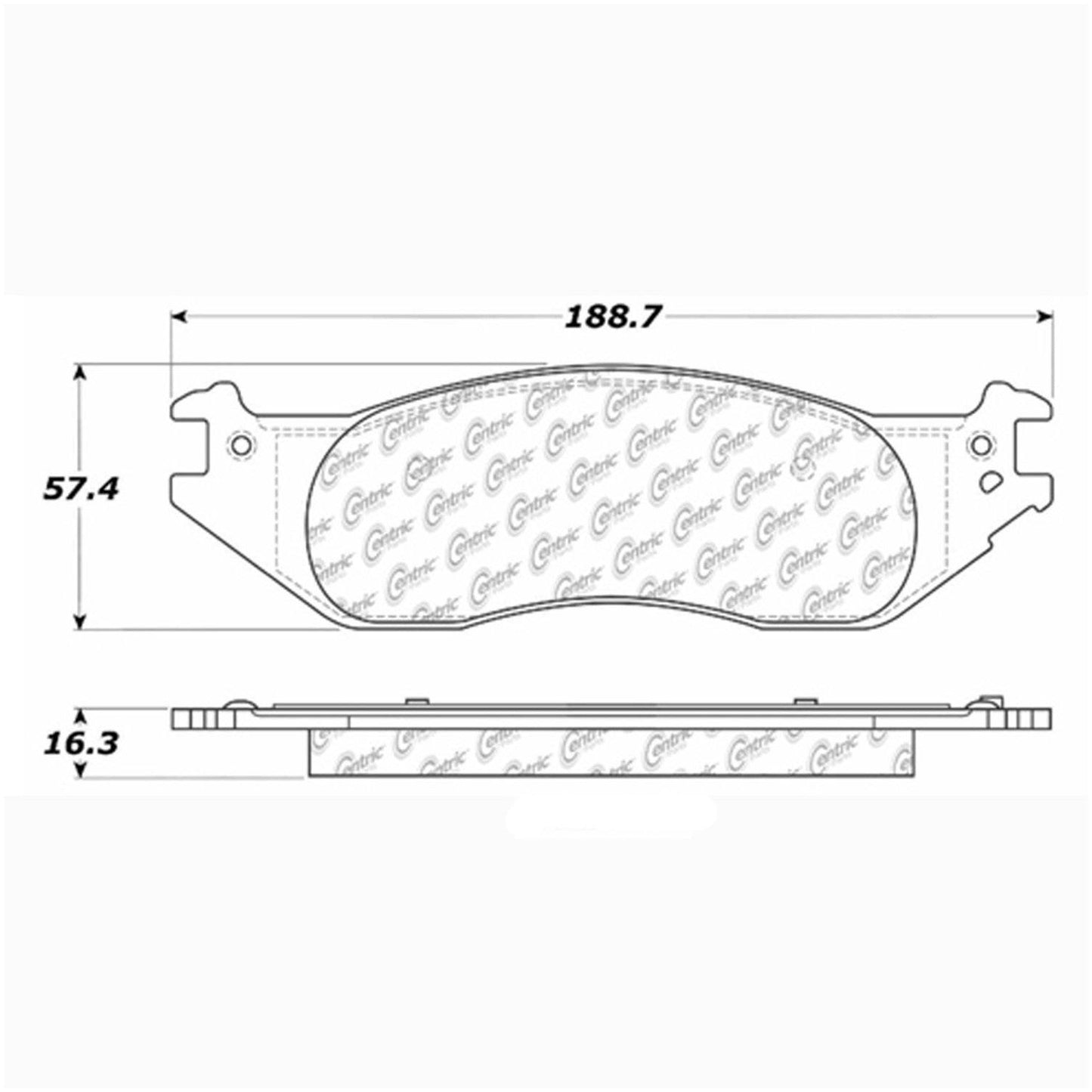 Centric Parts Disc Brake Pad Set with Semi-Metallic compounds 102.10450