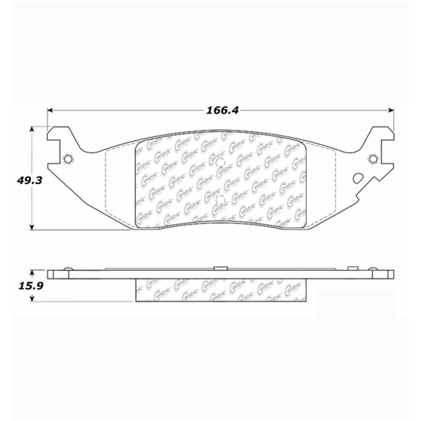 Centric Parts Disc Brake Pad Set with Semi-Metallic compounds for 102.10460