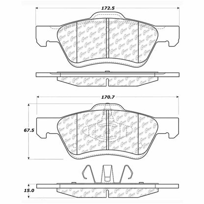 Centric Parts Disc Brake Pad Set with Semi-Metallic compounds 102.10470