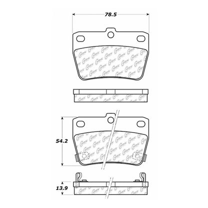 Centric Parts Disc Brake Pad Set Shimmed Semi-Metallic 102.10510