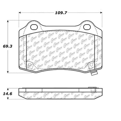Centric Parts Disc Brake Pad Set with Semi-Metallic compounds 102.10530