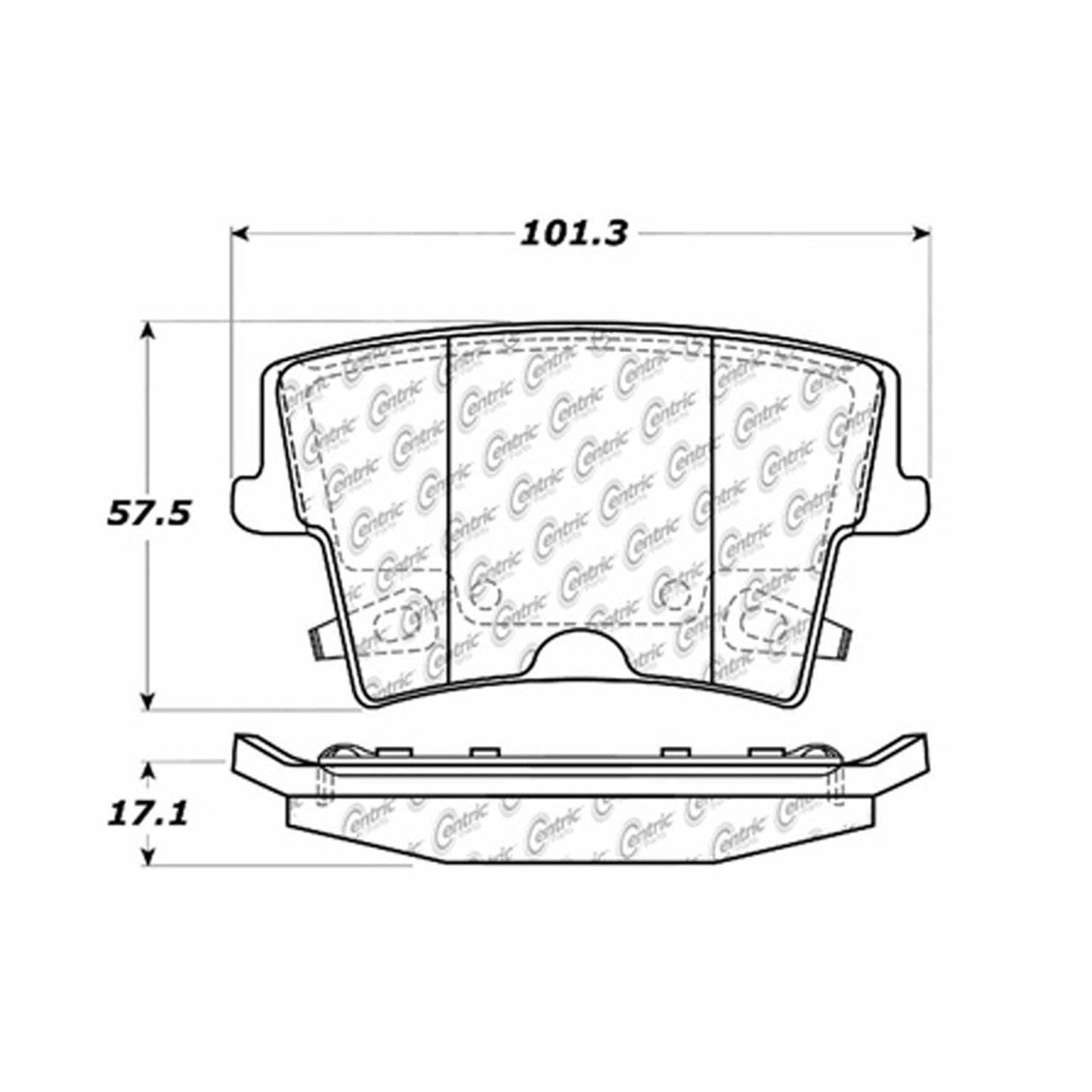 Centric Parts Disc Brake Pad Set with Semi-Metallic compounds 102.10570