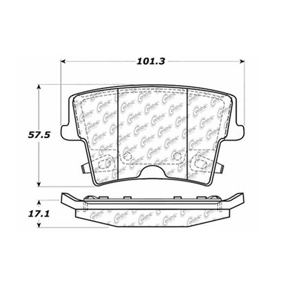 Centric Parts Disc Brake Pad Set with Semi-Metallic compounds 102.10570