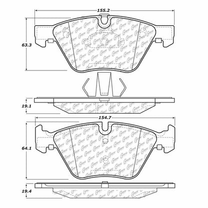Centric Parts Disc Brake Pad Set with Semi-Metallic compounds 102.10610