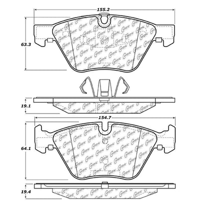 Centric Parts Disc Brake Pad Set with Semi-Metallic compounds 102.10611