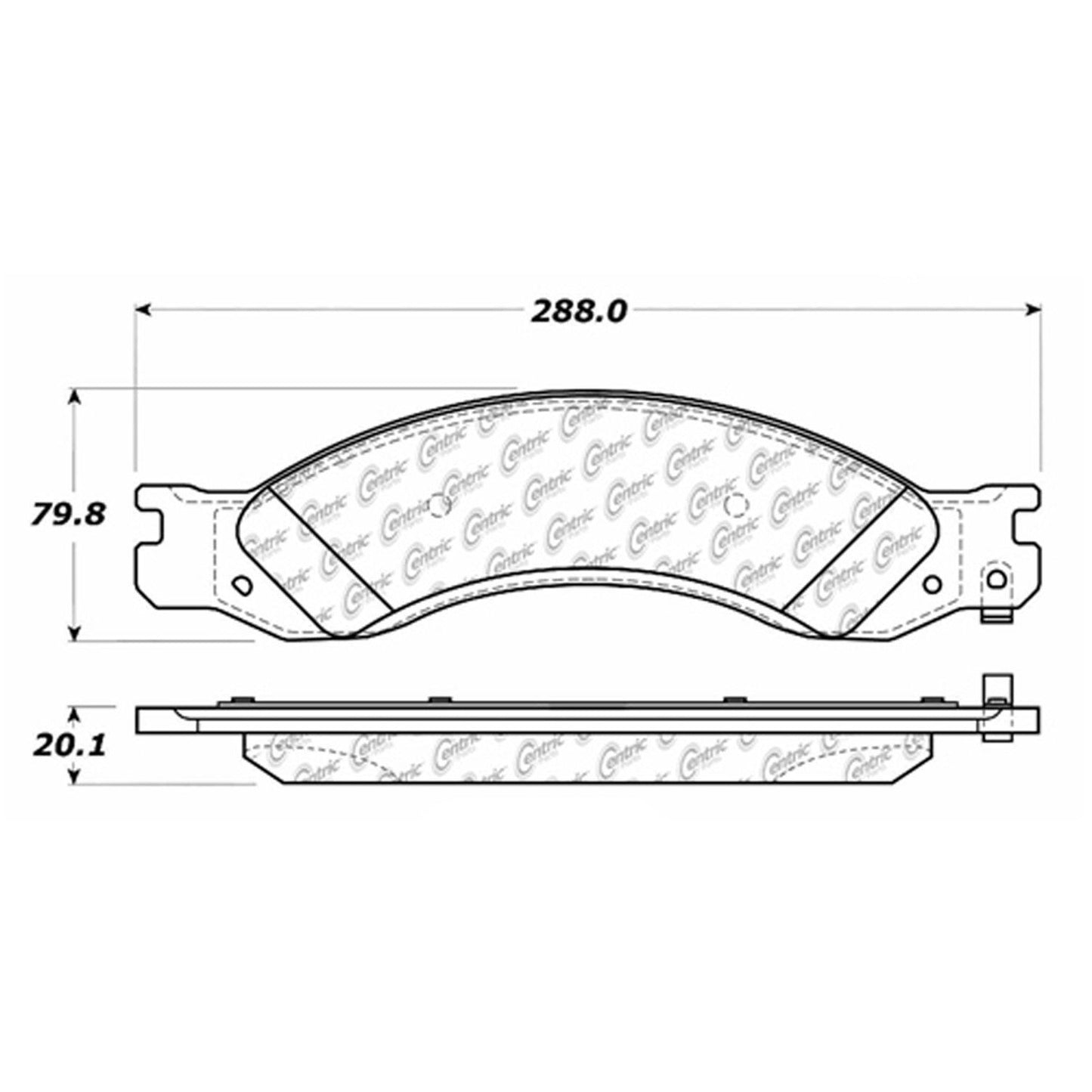 Centric Parts Disc Brake Pad Set with Semi-Metallic compounds 102.10640