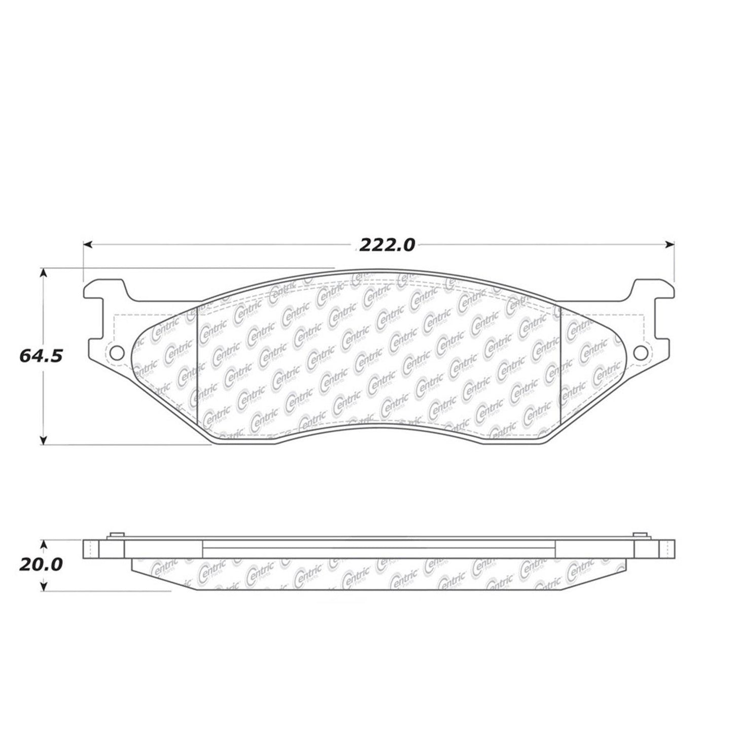 Centric Parts Disc Brake Pad Set with Semi-Metallic compounds 102.10660