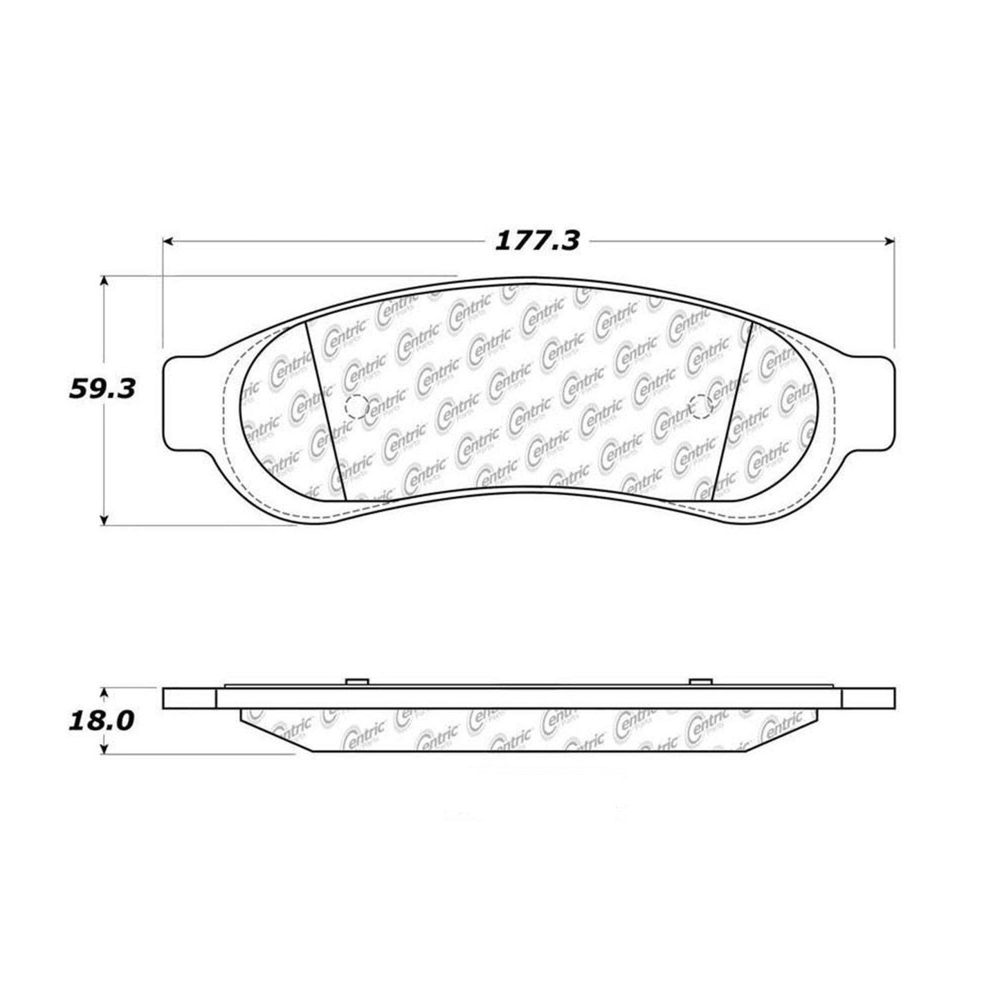 Centric Parts Disc Brake Pad Set with Semi-Metallic compounds 102.10670