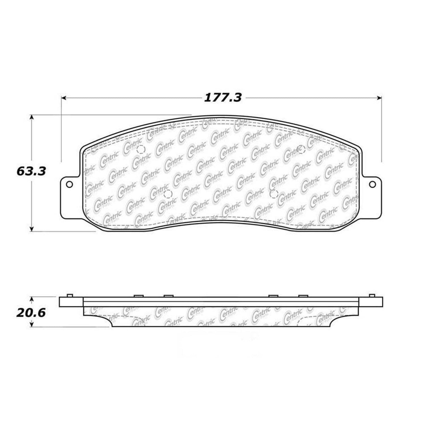 Centric Parts Disc Brake Pad Set with Semi-Metallic compounds 102.10690