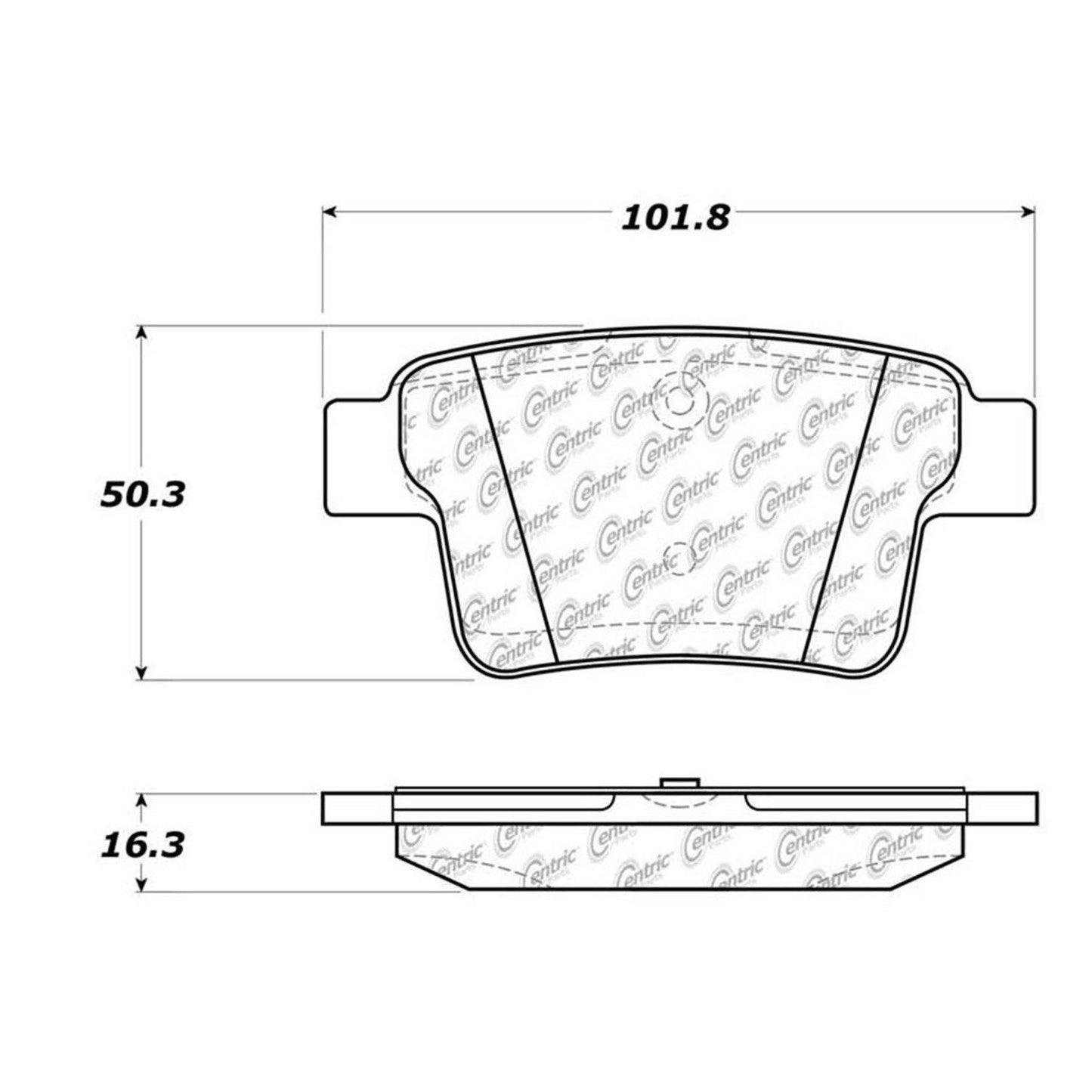 Centric Parts Disc Brake Pad Set Semi-Metallic with Noise Reduction 102.10710