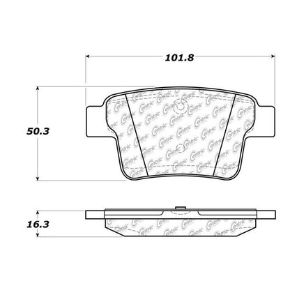 Centric Parts Disc Brake Pad Set Semi-Metallic with Noise Reduction 102.10710