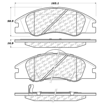 Centric Parts Disc Brake Pad Set with Semi-Metallic compounds 102.10740