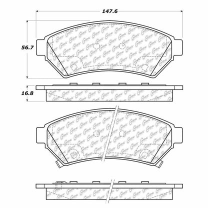 Centric Parts Disc Brake Pad Set with Semi-Metallic compounds 102.10750