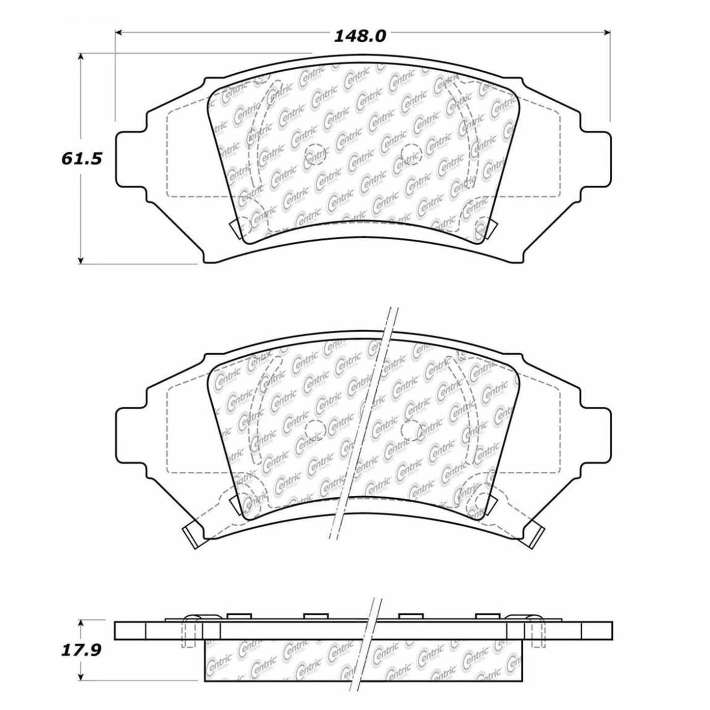 Centric Parts Disc Brake Pad Set Semi-Metallic with Shims for 2005 Buick LeSabre, Park Avenue, Cadillac DeVille, Chevrolet Impala, Monte Carlo, Pontiac Bonneville 102.10760