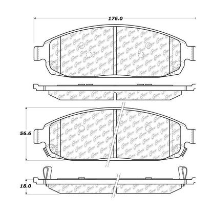 Centric Parts Disc Brake Pad Set Semi-Metallic with Shims for 2006-2010 Jeep Commander 2005-2010 Grand Cherokee 102.10800